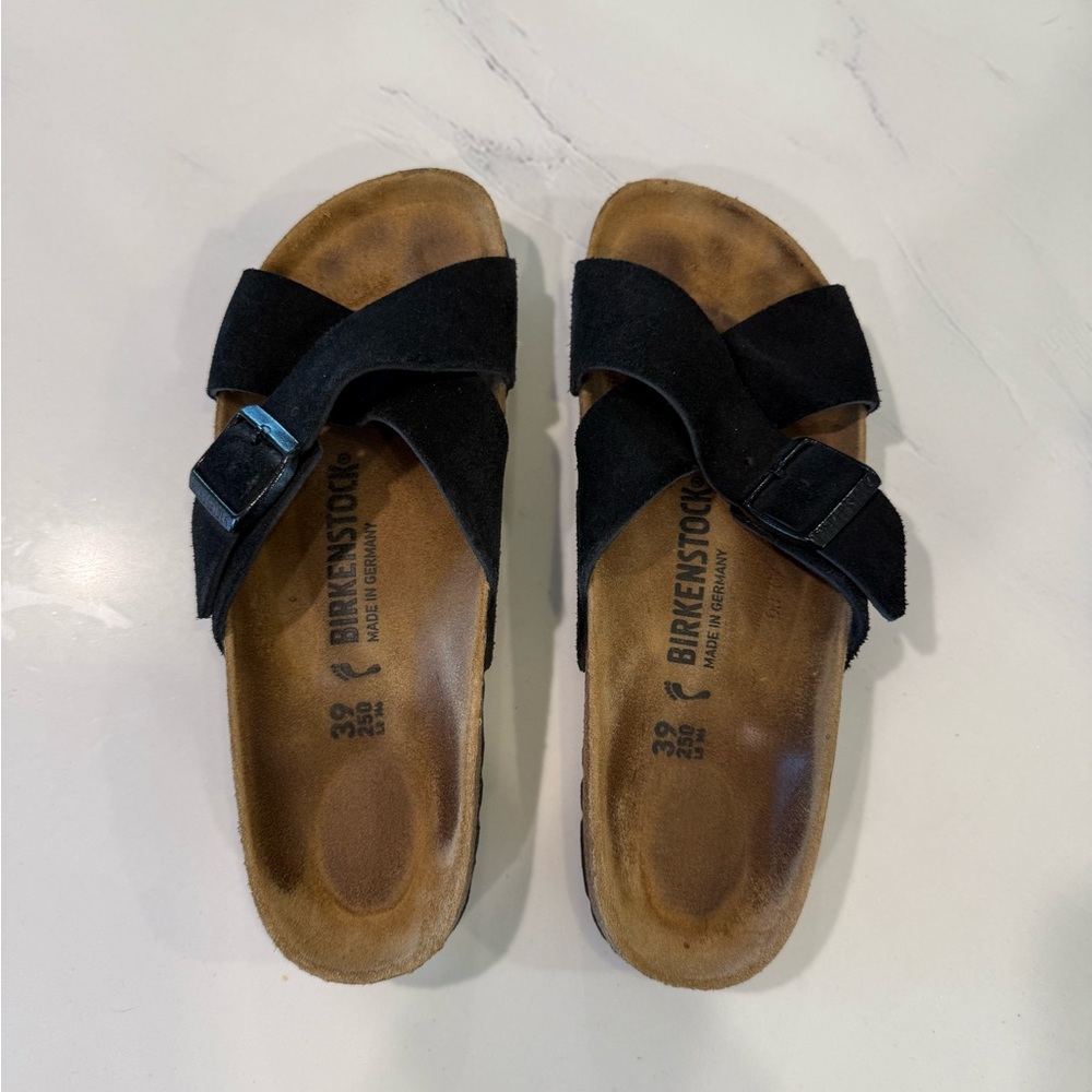 Birkenstock Black Suede Sienna Sandals